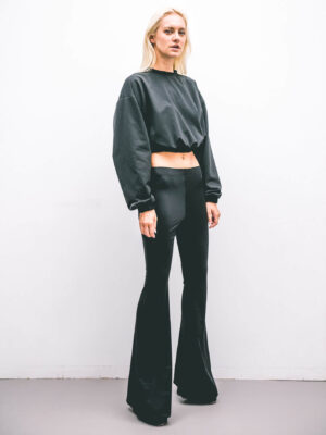 Black Oversized Crop sweatshirt - Typelove