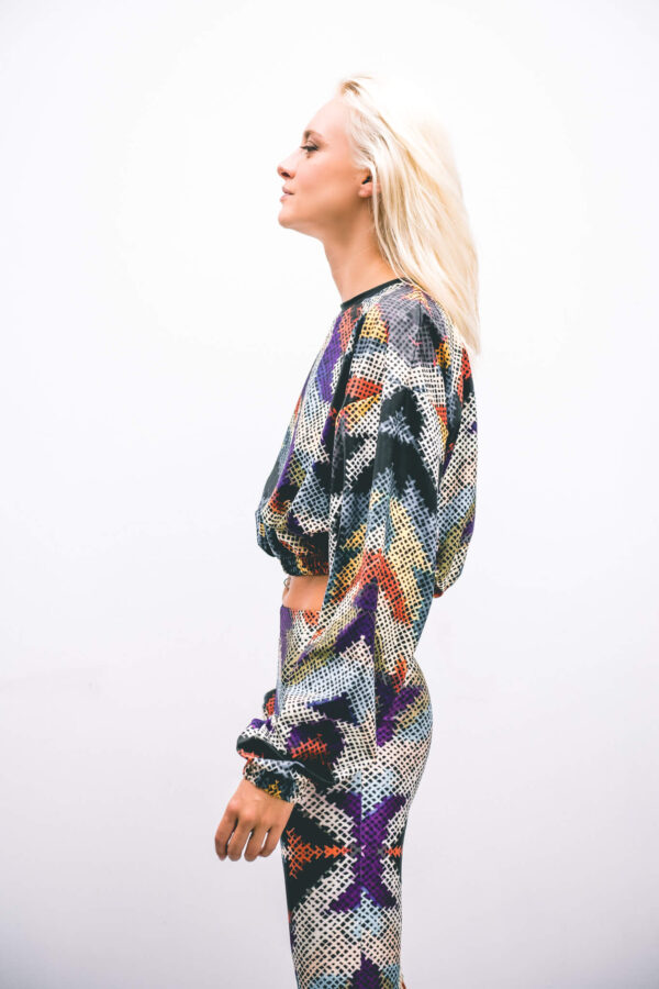 knit Oversized Crop sweatshirt - Typelove