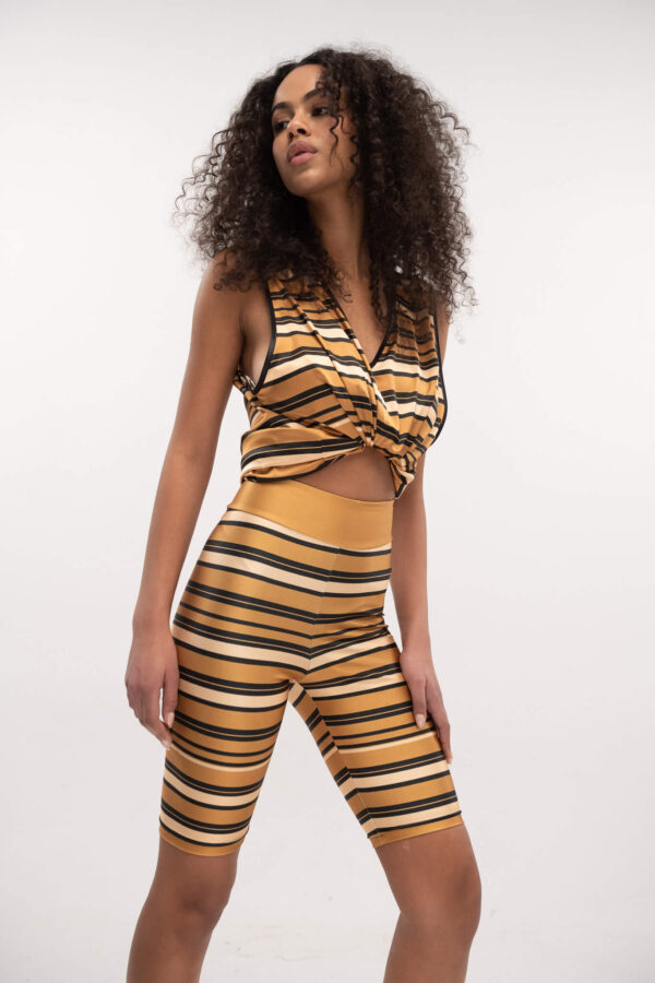 Biker Shorts Stripes Nude - Typelove