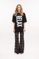 Lace Flared Pants Black