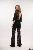 Lace Flared Pants Black