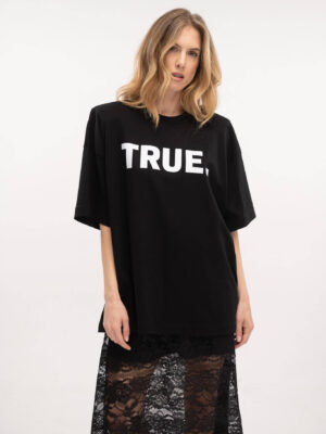 Oversized T-Shirt True Kiss Black - Typelove
