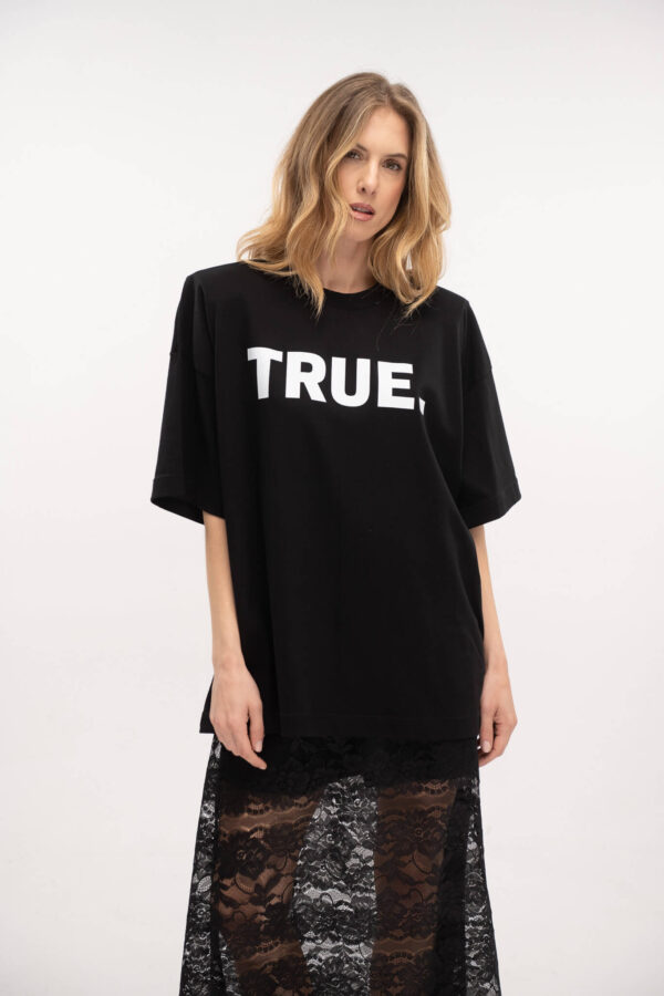 Oversized T-Shirt True Kiss Black - Typelove