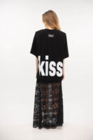 Oversized T-Shirt True Kiss Black - Typelove