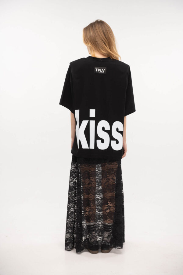 Oversized T-Shirt True Kiss Black - Typelove