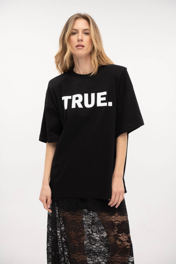 Oversized T-Shirt True Kiss Black - Typelove