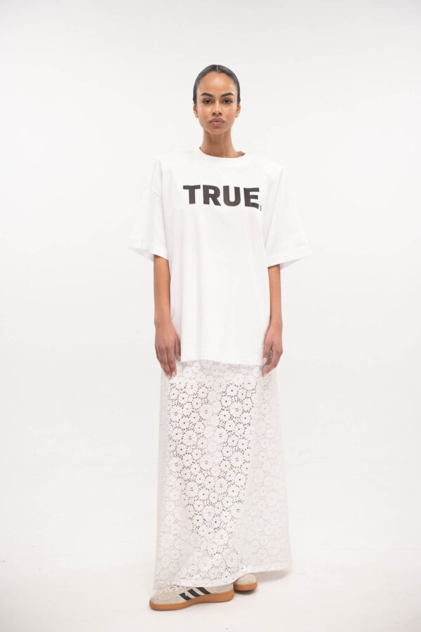 Oversized T-Shirt True Kiss White - Typelove
