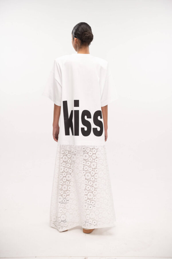 Oversized T-Shirt True Kiss White - Typelove