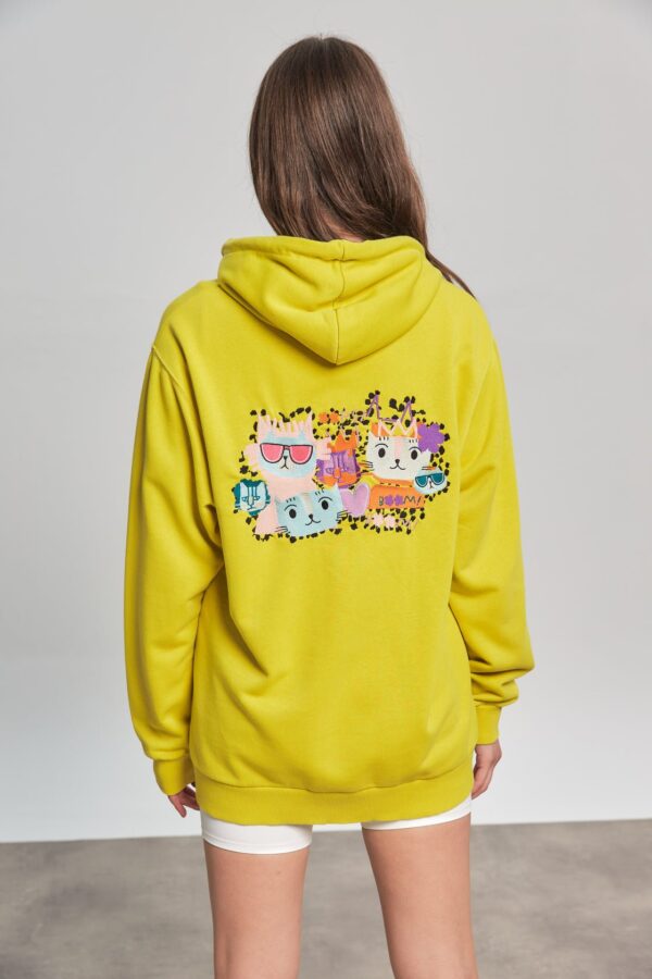 ALTRA-VOLTA - Oversized Lime Φούτερ με Κουκούλα