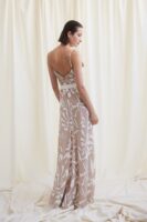 Chicard - Φόρεμα Μακρύ Μπεζ Λευκό