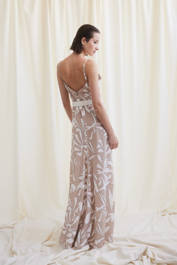 Chicard - Φόρεμα Μακρύ Μπεζ Λευκό