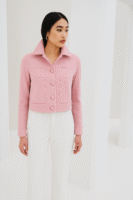 Ροζ Σακάκι με Επενδυμένα Κουμπιά