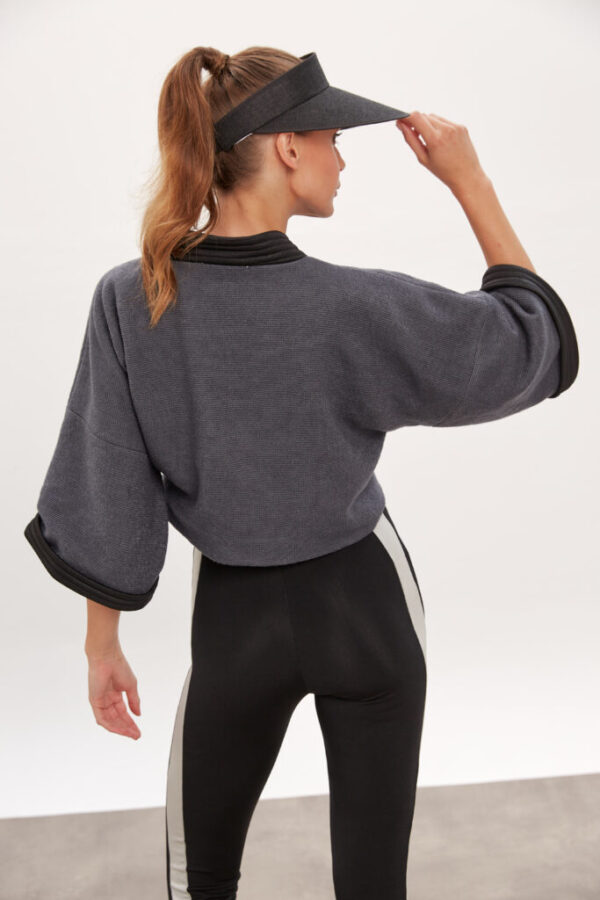 Kimono Style Wrap Jacket Grey