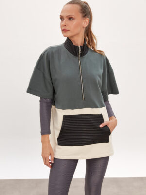 Layered Zip Sweatshirt