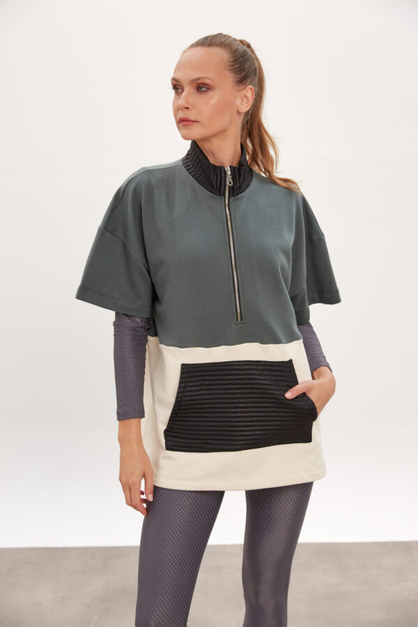 Layered Zip Sweatshirt