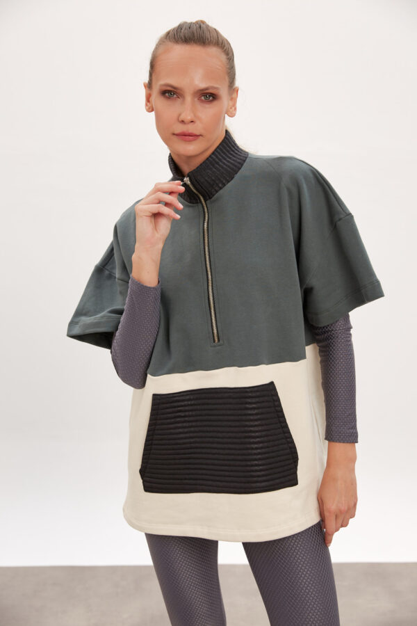 Layered Zip Sweatshirt