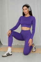 Purple High-Waist Leggings