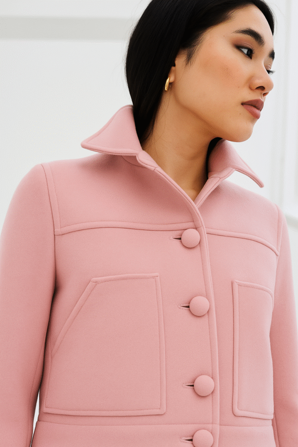 Ροζ Σακάκι με Επενδυμένα Κουμπιά
