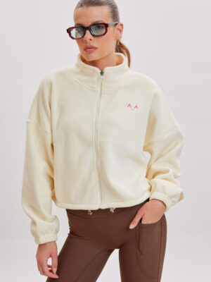 Soft White Zip-Up Jacket