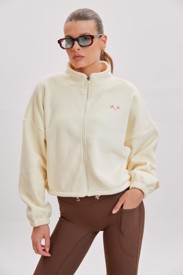 Soft White Zip-Up Jacket