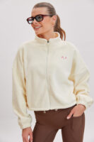 Soft White Zip-Up Jacket