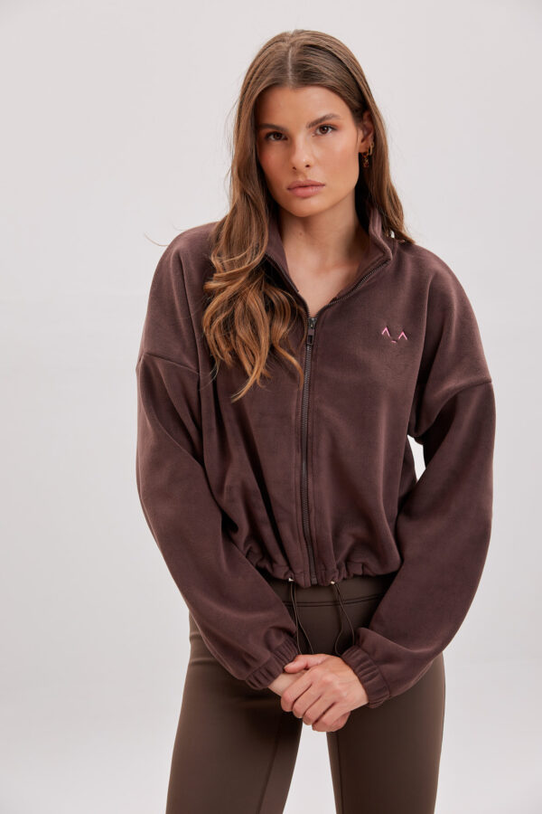 Soft Brown Zip-Up Jacket