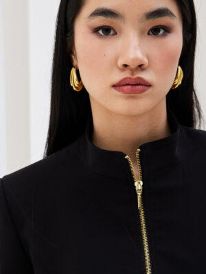 Σακάκι Μαύρο με Χρυσό Φερμουάρ