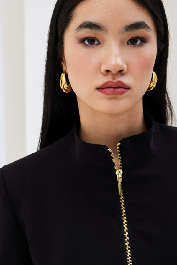 Σακάκι Μαύρο με Χρυσό Φερμουάρ