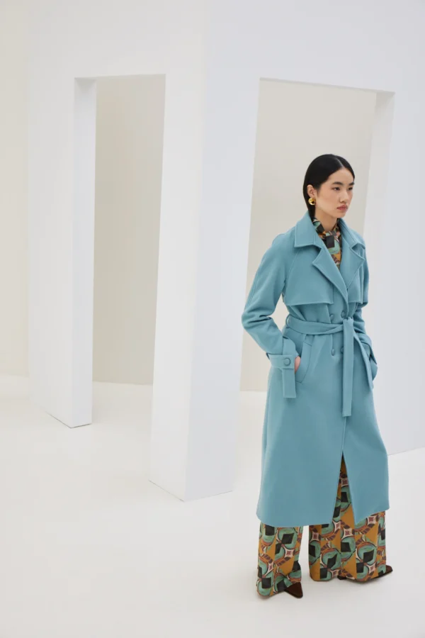 Σταυρωτό Παλτό με Ζώνη