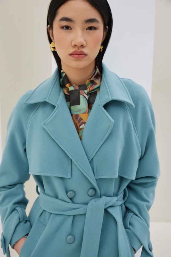 Σταυρωτό Παλτό με Ζώνη