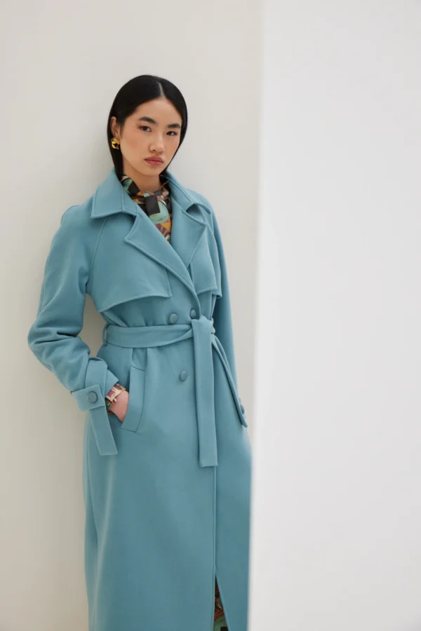 Σταυρωτό Παλτό με Ζώνη