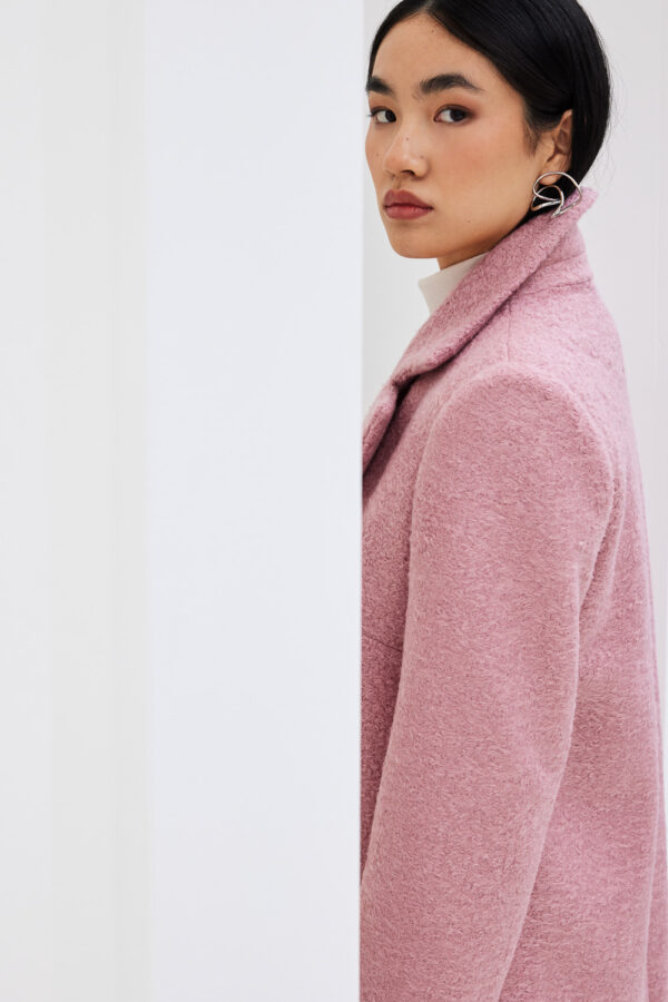 Μάλλινο παλτό σε dusty pink