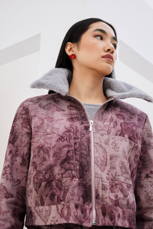 Τζάκετ με γούνινο γιακά