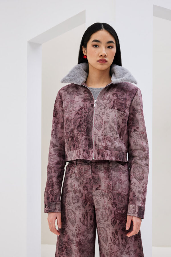 Τζάκετ με γούνινο γιακά