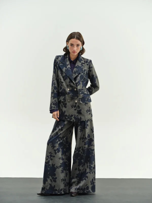 Φλοράλ Παντελόνα με Πιέτες