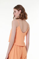 Flowy Ribbed Top in Vibrant Orange
