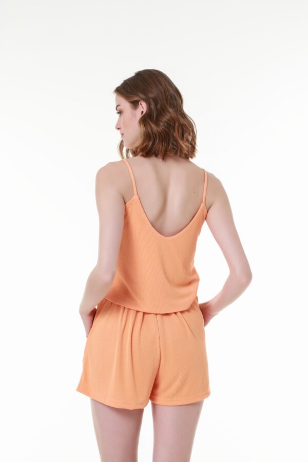 Flowy Ribbed Top in Vibrant Orange