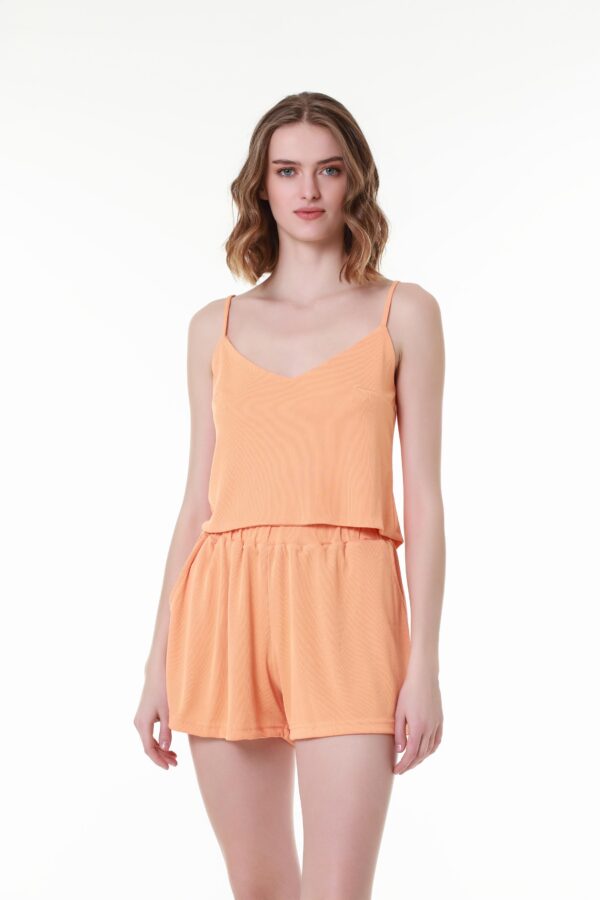 Flowy Ribbed Top in Vibrant Orange