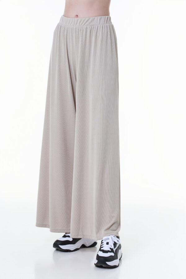 Beige Wide-Leg Pants