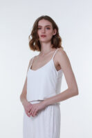 Flowy Ribbed Top in Vibrant White