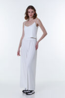 Flowy Ribbed Top in Vibrant White