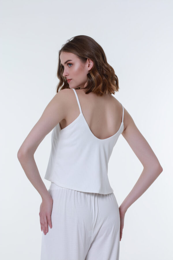 Flowy Ribbed Top in Vibrant White