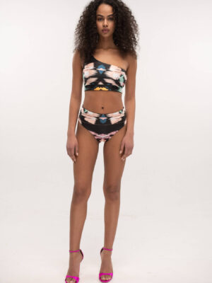Bikini One Shoulder Pastel Noir