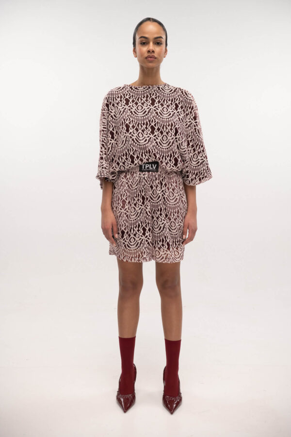 Lace Shorts Burgundy