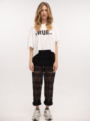 Lace Track Pant Black