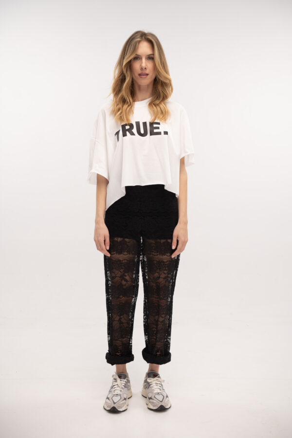 Lace Track Pant Black