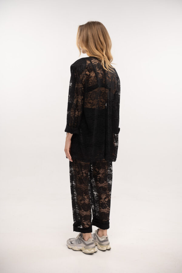 Lace Track Pant Black