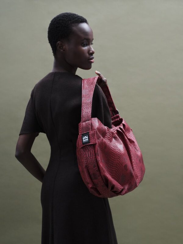 Χειροποίητη Τσάντα Sky Bag – Burgundy Snake