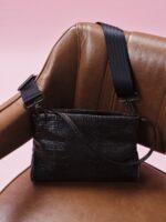 Χειροποίητη Τσάντα Petite Bag – Black Croco