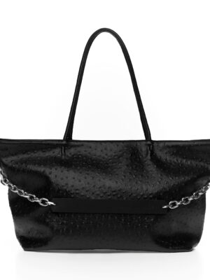 Christina Malle Black Ostrich Tote bag